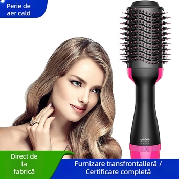 Perie de styling cu aer cald 4 în 1, încălzire din turmalin ceramic, 110–220V, control temperatură 1 treaptă, pentru păr uscat și ud, model HL-865
