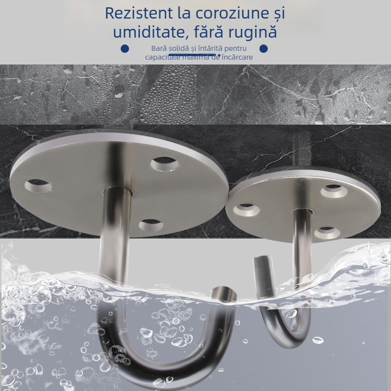 Cârlig de tavan din oțel inoxidabil pentru perdea de proiecție, design modern minimalist, finisaj nichelat, suprafață cu model de sârmă — Jin Aoding