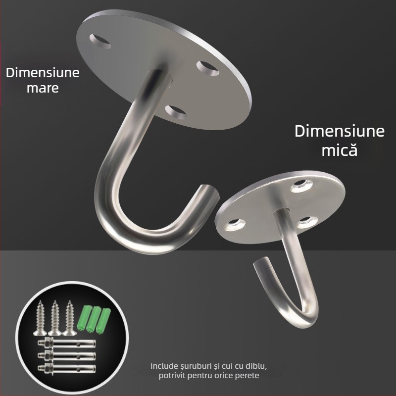 Cârlig de tavan din oțel inoxidabil pentru perdea de proiecție, design modern minimalist, finisaj nichelat, suprafață cu model de sârmă — Jin Aoding