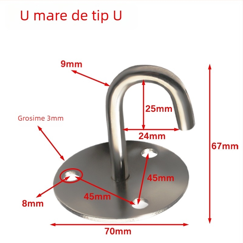 Cârlig de tavan din oțel inoxidabil pentru perdea de proiecție, design modern minimalist, finisaj nichelat, suprafață cu model de sârmă — Jin Aoding