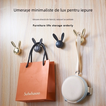 Cuier pentru haine în formă de iepure – aliaj de zinc, stil Nordic, pentru dulap, finisaj vopsit (aliaj de zinc; stil Nordic; pentru dulap; finisaj vopsit)