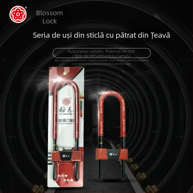 Încuietoare pentru ușă – Plum Blossom Lock MH800-806/808, din oțel, pentru uși de sticlă, birouri, camere și uși glisante, stil modern simplu