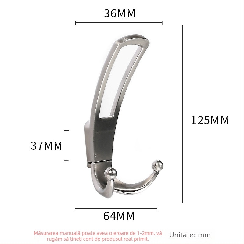 Cuier pentru haine – canelură dublă, aliaj de zinc, model YG002, pentru dulap, stil modern minimalist