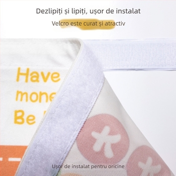 Cortină din poliester pentru ascunderea cutiei de contoare în living, bucătărie sau hol; cortină pentru ușă; fără montaj.