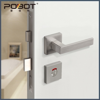 Încuietoare de ușă cu indicator pentru interior, model PBT-55, indicator pătrat, material aliaj zinc, tip mâner, potrivit pentru uși din lemn și metal