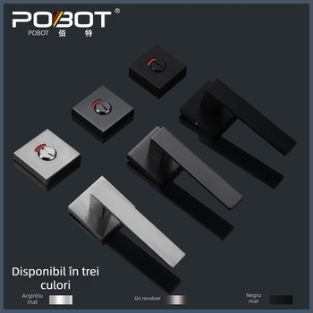 Încuietoare de ușă cu indicator pentru interior, model PBT-55, indicator pătrat, material aliaj zinc, tip mâner, potrivit pentru uși din lemn și metal