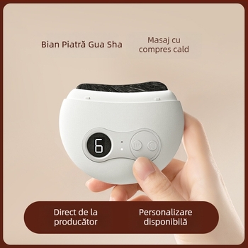GS-03 Masaj facial electric Gua Sha, reîncărcabil, 4 trepte, temperatură 36–47°C, ABS