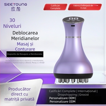 Dispozitiv electric pentru terapie prin scraping a meridianelor, încălzire, alimentare USB, control prin buton, model XY-M04, SEEYOUNG