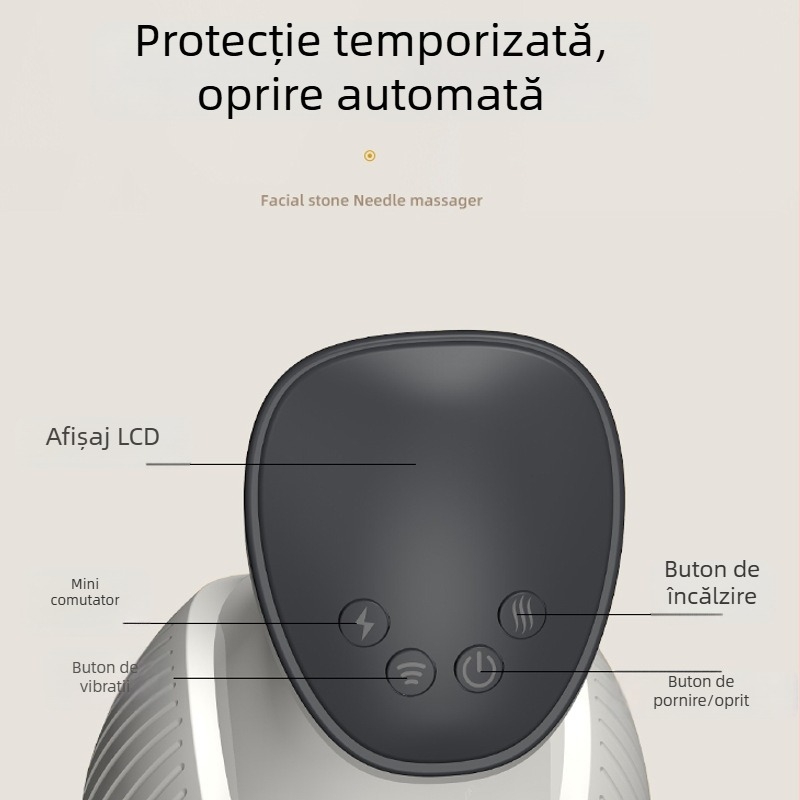 Măsur electric pentru meridiane pentru uz casnic cu masaj abdomen, vibrații umeri/gât, terapie cu lumină roșie și încălzire – reîncărcabil, control prin buton, Model JLS-666, 40–55°C, 1500mAh, ABS