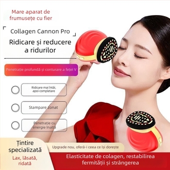 Dispozitiv facial cu microcurent, 38 electrozi, pentru ridicare, fermitate, rejuvenare, conturare și iluminare colorată — fața întreagă, portabil, baterie încorporată de 800–1000 mAh, IPX1