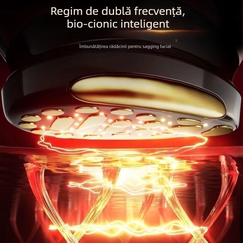 Dispozitiv facial cu microcurent, 38 electrozi, pentru ridicare, fermitate, rejuvenare, conturare și iluminare colorată — fața întreagă, portabil, baterie încorporată de 800–1000 mAh, IPX1