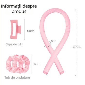 Ondulator Deo pentru păr cu material burete, set cu agrafă și elastic pentru păr, potrivit pentru uz obișnuit