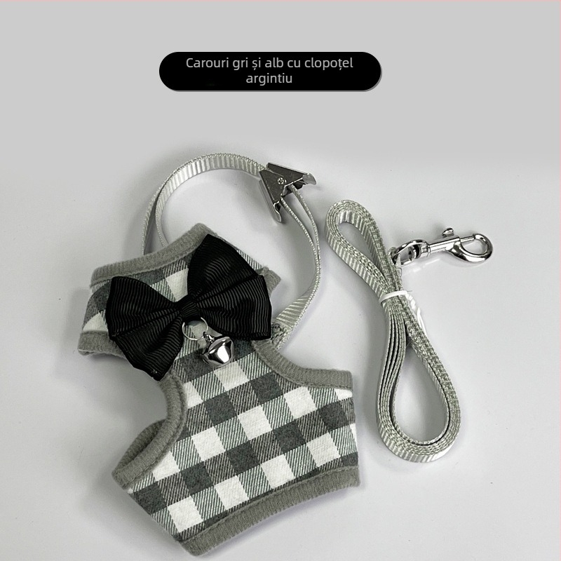 Hamă vestă pentru pisici cu lesă (Traction Belt) — Anti-Escape, Poliester, Lungime fixă, Pentru pisici, Brand: Mrqim