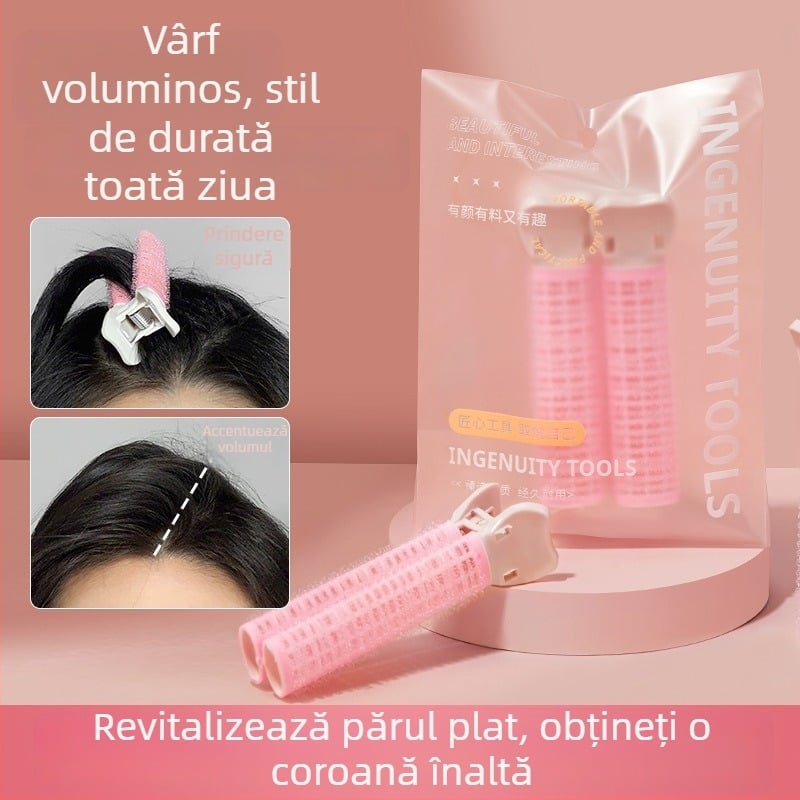 Gecomo role autoadezive pentru păr, tuburi de curling din plastic/ rășină, bucle pufoase, prindere invizibilă