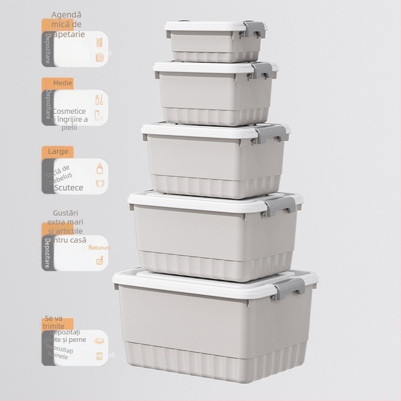 Cutie de depozitare din plastic PP, organizator multifuncțional, rezistent la praf, portabil pentru lenjerie, haine, jucării, cosmetică