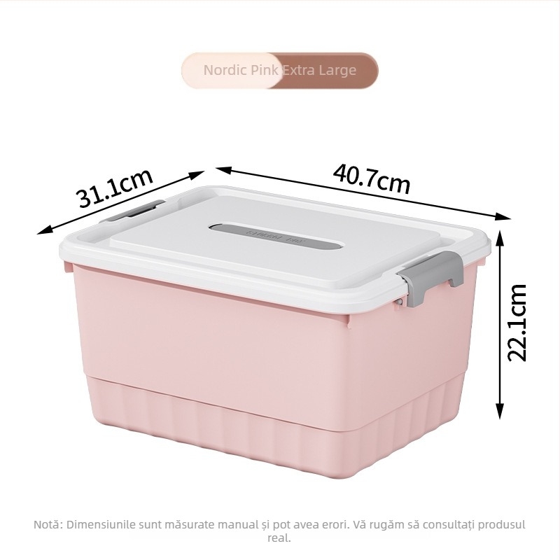 Cutie de depozitare din plastic PP, organizator multifuncțional, rezistent la praf, portabil pentru lenjerie, haine, jucării, cosmetică