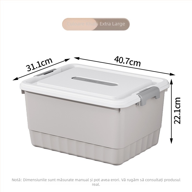 Cutie de depozitare din plastic PP, organizator multifuncțional, rezistent la praf, portabil pentru lenjerie, haine, jucării, cosmetică