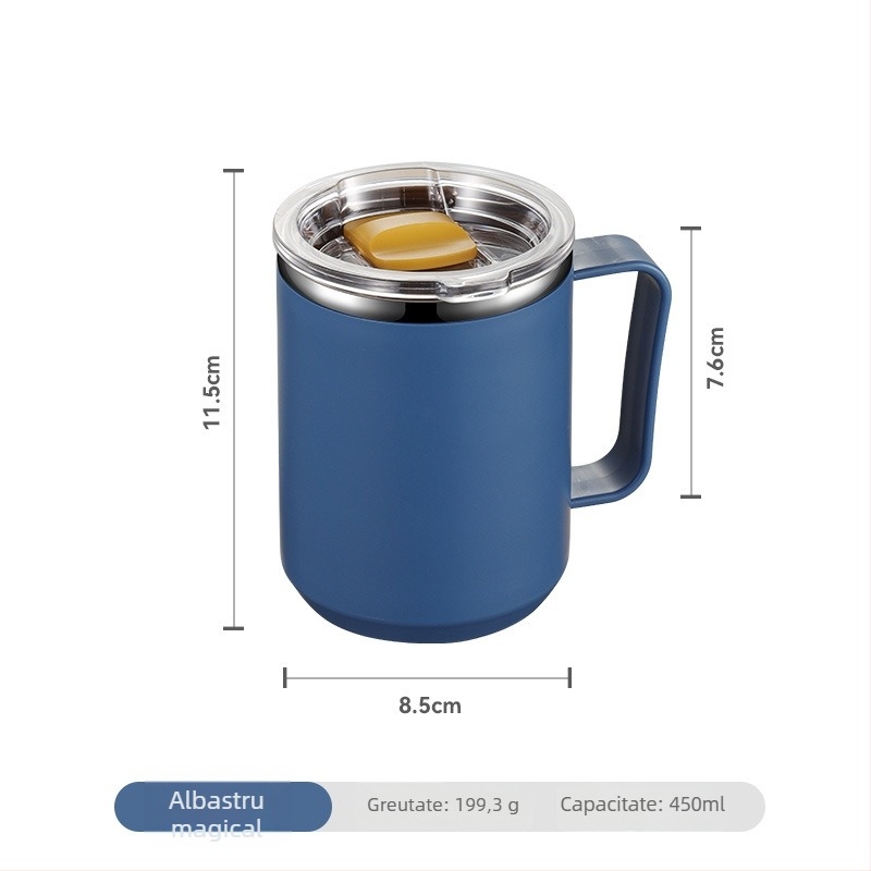 SEAL LOCK cană din oțel inoxidabil 304, cu mâner și capac, stil INS