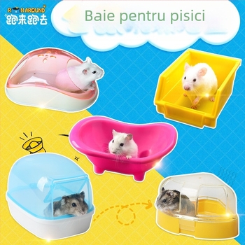 Vas de baie pentru hamster, cu design dual și accesoriu extern