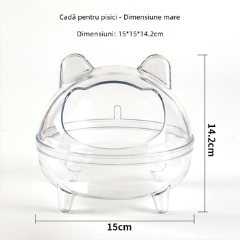 Vas de baie pentru hamster, cu design dual și accesoriu extern