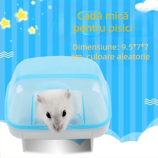 Vas de baie pentru hamster, cu design dual și accesoriu extern