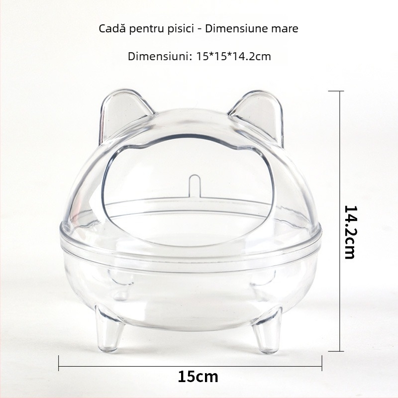 Vas de baie pentru hamster, cu design dual și accesoriu extern