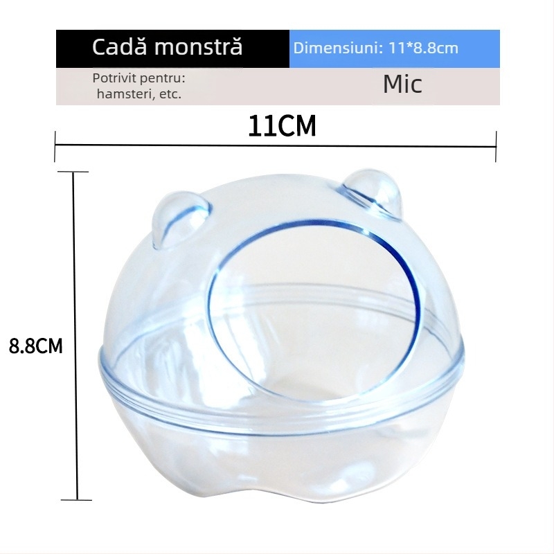 Vas de baie pentru hamster, cu design dual și accesoriu extern