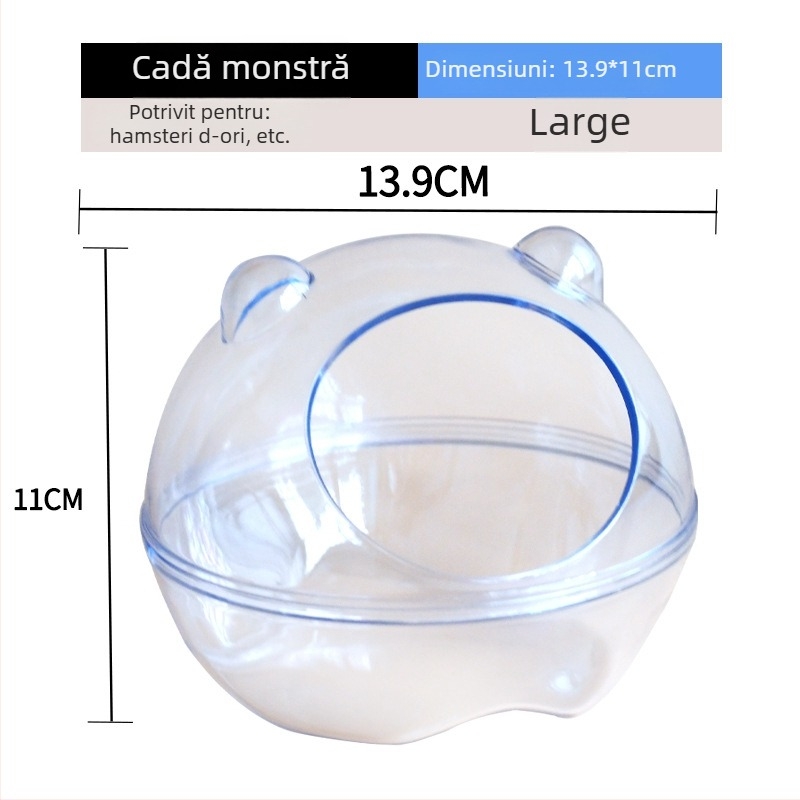 Vas de baie pentru hamster, cu design dual și accesoriu extern