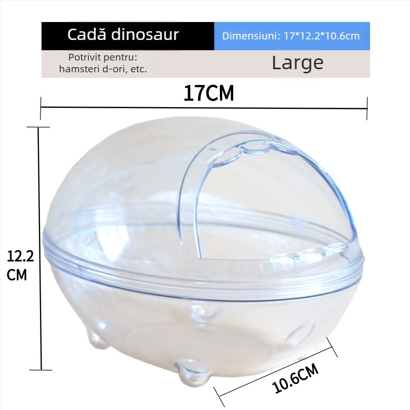 Vas de baie pentru hamster, cu design dual și accesoriu extern