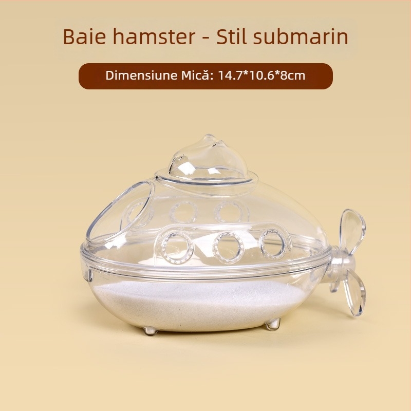 Vas de baie pentru hamster, cu design dual și accesoriu extern