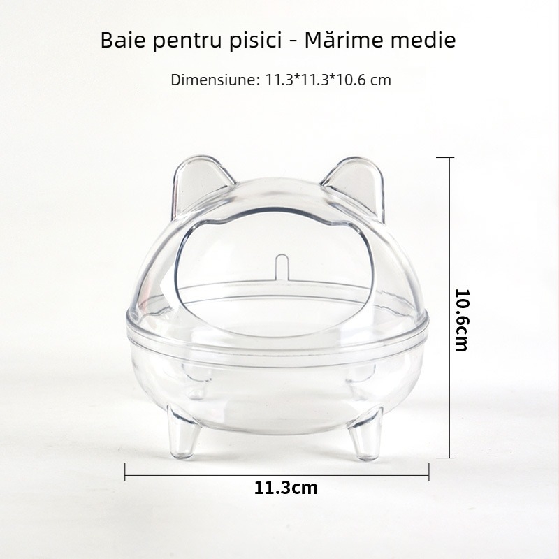 Vas de baie pentru hamster, cu design dual și accesoriu extern
