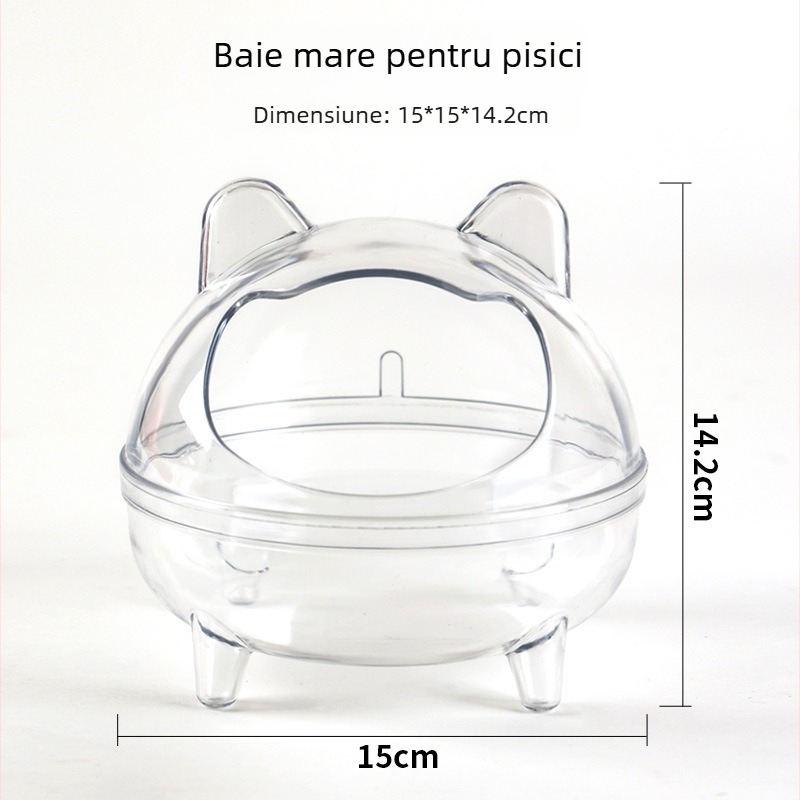 Vas de baie pentru hamster, cu design dual și accesoriu extern