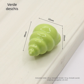 Mână de ușă de dulap în formă de cochilie | Materiale: ceramică și cupru | Formă sferică | Montaj ascuns | Turnare la presiune | Model 1362