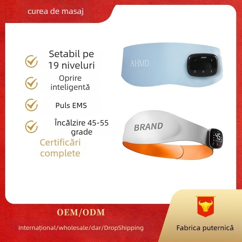 Centură de masaj talie - alimentare USB, control mecanic, viteză fără trepte, masaj magnetic cu compresie caldă