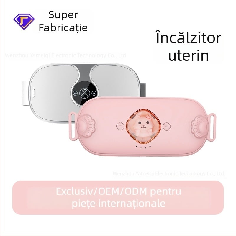 Masaj portabil talie și abdomen, alimentare USB, afișaj digital, încălzire uterină prin compresie caldă, vibrație, 3 viteze
