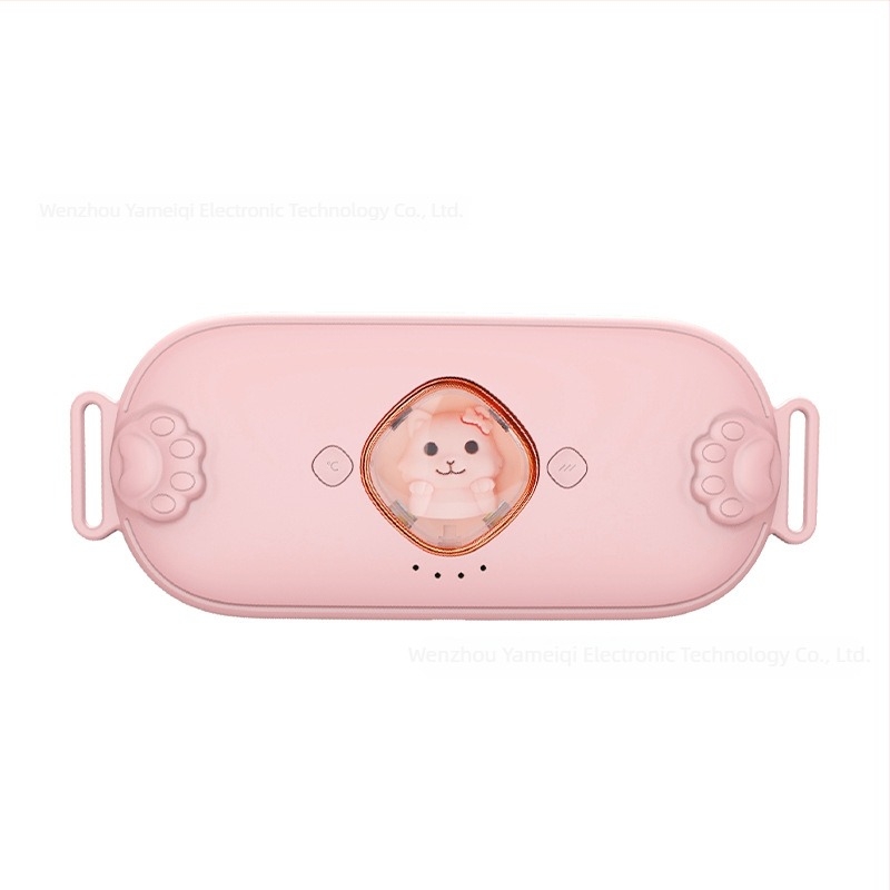 Masaj portabil talie și abdomen, alimentare USB, afișaj digital, încălzire uterină prin compresie caldă, vibrație, 3 viteze