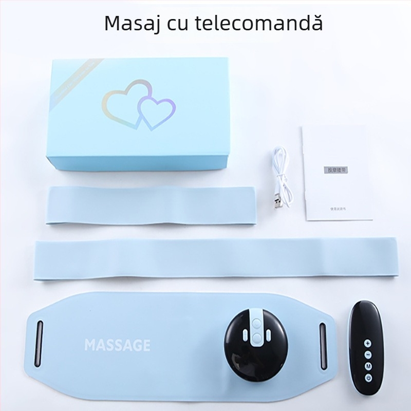 Curea de masaj EMS cu încălzire, 4 capete de masaj, reglare treptată a vitezei, modul de alimentare prin încărcare