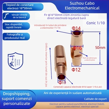 Cap de sudare prin puncte, cupru crom-zirconiu, model C18150, Temperatură de lucru 400°C, Curent de sudură 20000 A