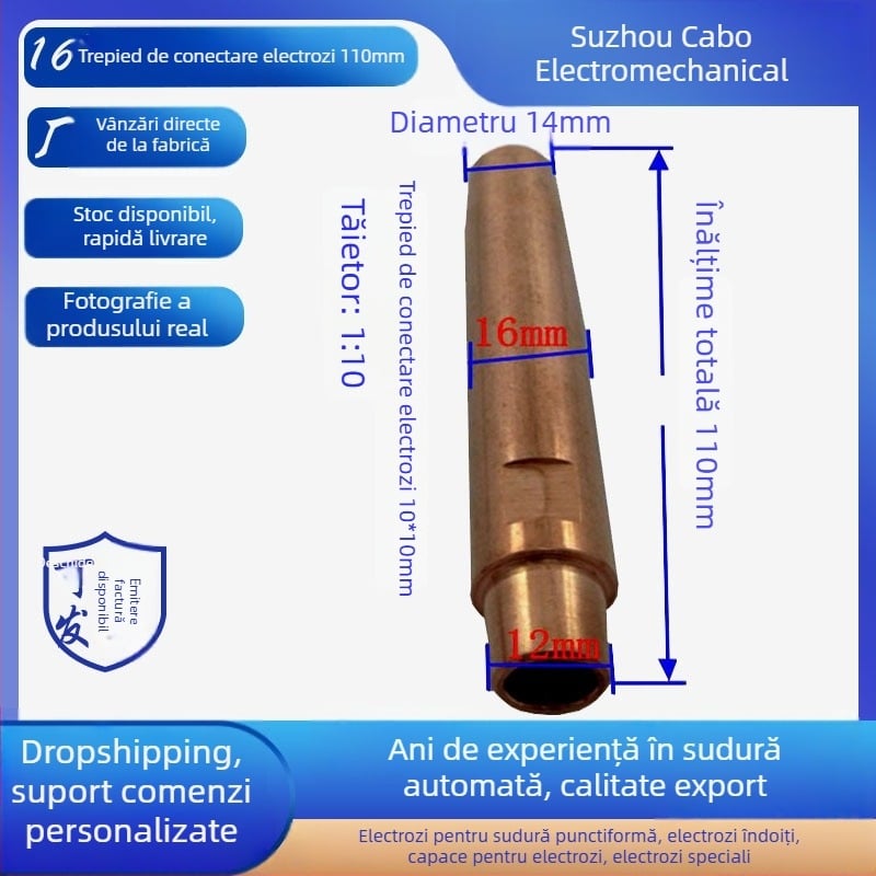 Cap de sudare prin puncte, cupru crom-zirconiu, model C18150, Temperatură de lucru 400°C, Curent de sudură 20000 A