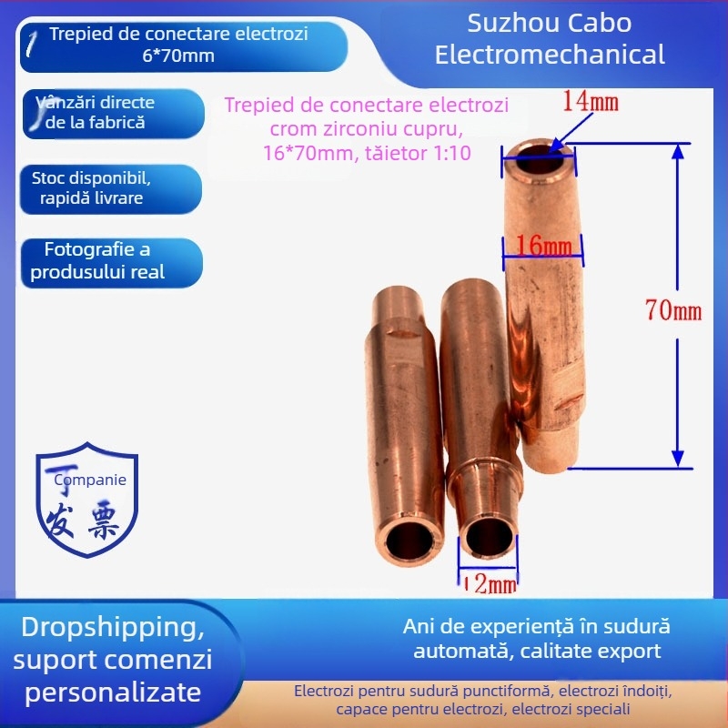 Cap de sudare prin puncte, cupru crom-zirconiu, model C18150, Temperatură de lucru 400°C, Curent de sudură 20000 A