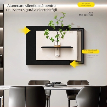 Tablou decorativ pentru acoperirea cutiei contorului electric, cu plantă hidroponică – pânză cristal, un singur panou, stil modern minimalist, potrivit pentru living și dining