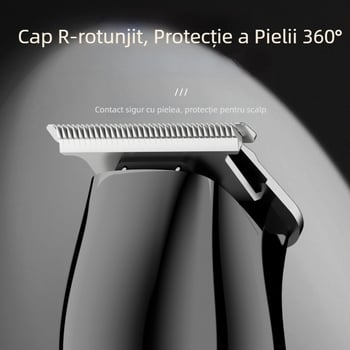 Mașină de tuns păr electrică, 5 viteze, baterie încorporată 1200–2000 mAh, lamă din oțel inoxidabil, detașabilă și lavabilă, afișaj digital