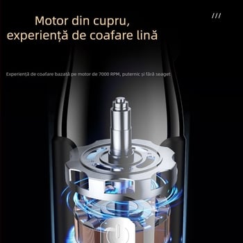 Mașină de tuns păr electrică, 5 viteze, baterie încorporată 1200–2000 mAh, lamă din oțel inoxidabil, detașabilă și lavabilă, afișaj digital