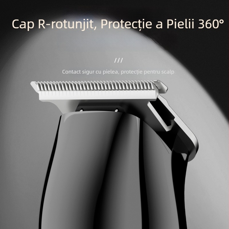 Mașină de tuns păr electrică, 5 viteze, baterie încorporată 1200–2000 mAh, lamă din oțel inoxidabil, detașabilă și lavabilă, afișaj digital