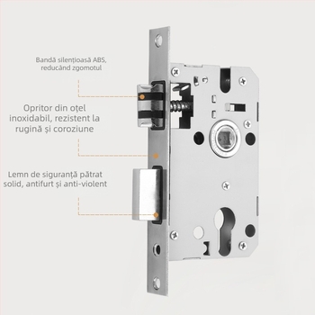 Încuietoare cu mâner pentru uși din lemn, corp din aluminiu aerospațial, design modern minimalist