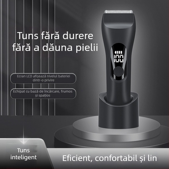 Trimmer fără fir pentru zone intime – impermeabil, motor fără perii, lame ceramice, baterie încorporată 500–800 mAh