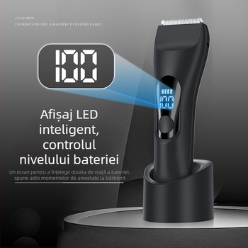 Trimmer fără fir pentru zone intime – impermeabil, motor fără perii, lame ceramice, baterie încorporată 500–800 mAh