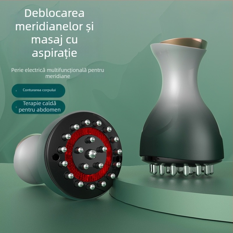 Masajer electric Meridian pentru întreg corpul, reîncărcabil, control prin buton, 9 niveluri de temperatură, ABS carcasă, model Zs-0015