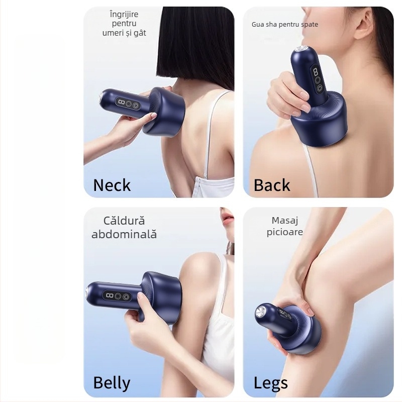 Masaj electric pentru gua sha și ventuze, reîncărcabil, model ZY-08, brand Zhouya Tianxing, control cu atingere și buton