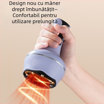 Perie electrică de încălzire a meridianelor pentru uz casnic, dispozitiv multifuncțional pentru cupping și scraping, reîncărcabil, 36–40°C, viteză variabilă continuă, model Bb-005, ABS
